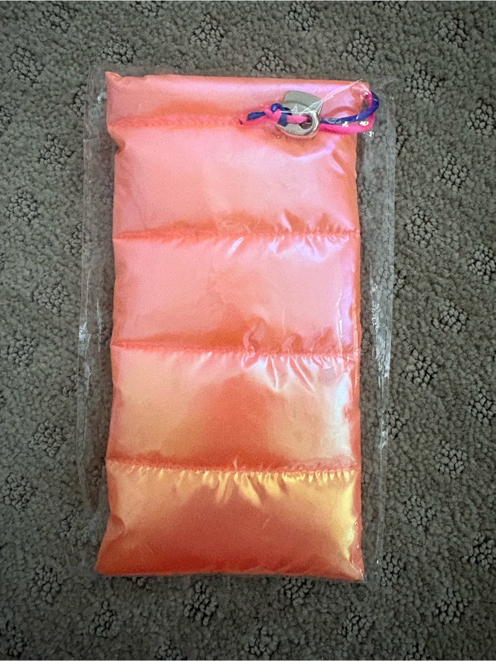 Iridescent Pink-Orange Puffer Phone Sleeve
